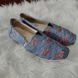 Toms Fox Print Alpargata Limited Edition Slip On Wmns Shoes Size 9